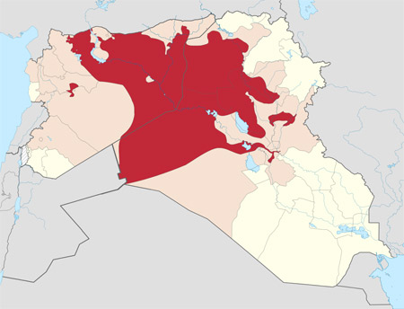 ISIS control of Syria & Iraq as of Sept 2014 from Wikipedia