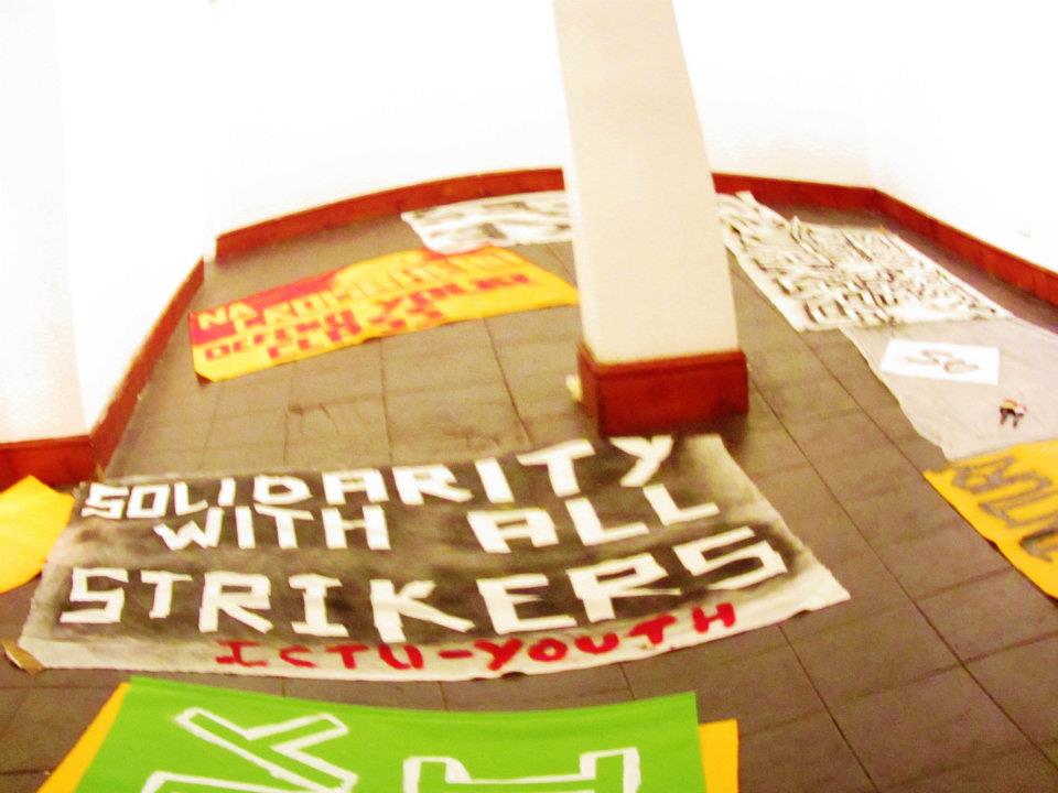 Banner making for the 30th Nov public sector strike